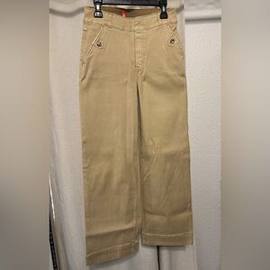 Spanx Stretch Twill Wide Leg Cropped Pant in Khaki
